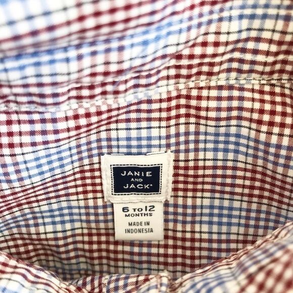 Janie & Jack Scottie Park button shirt EUC 6-12m - Picture 3 of 4